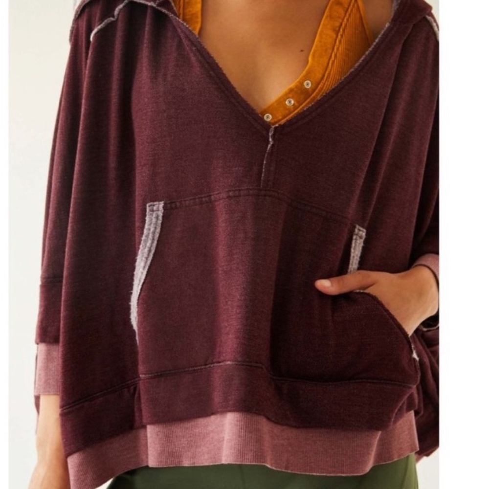 Free People Movement Burgundy Bonfire Hoodie